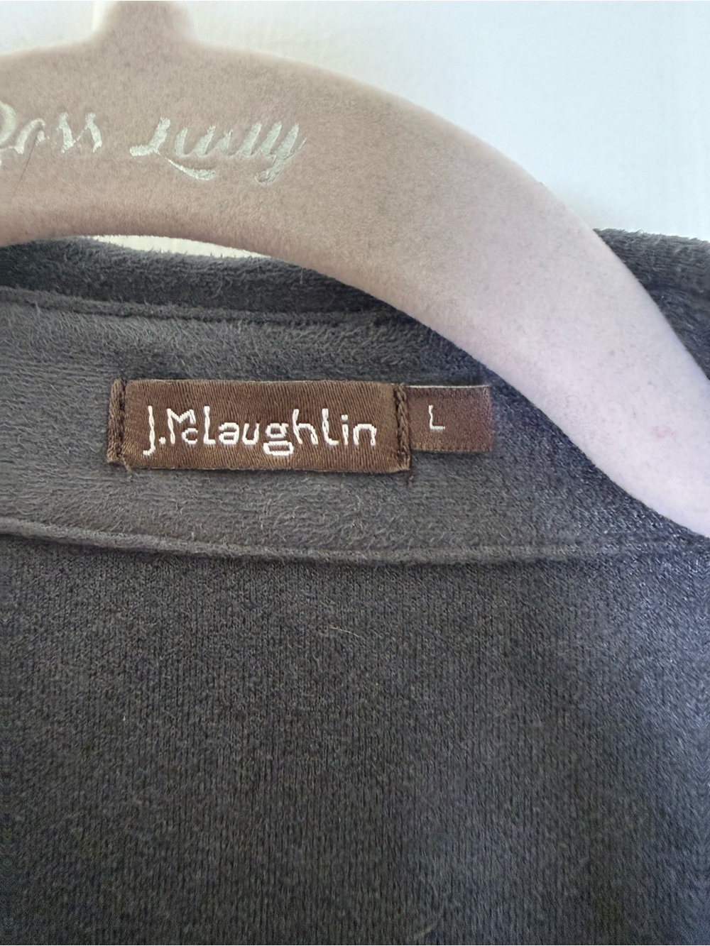 J. McLaughlin Charcoal Button-Front Dress with Tie Belt - Picture 4 of 8